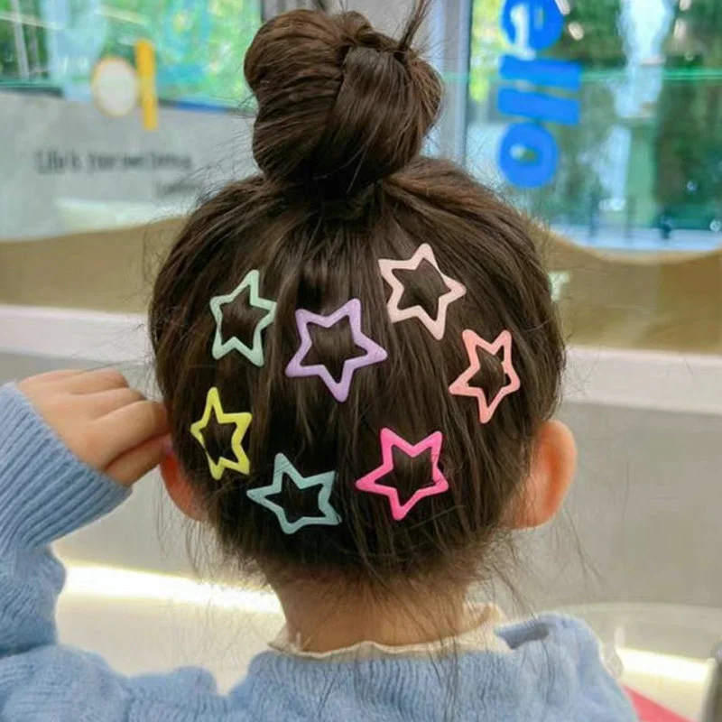 Luminous Glow In The Dark Star Water Drop Hairpin Candy Color BB Snap Clips Barrettes Girls Hair Grip Kid Headdress Accessories