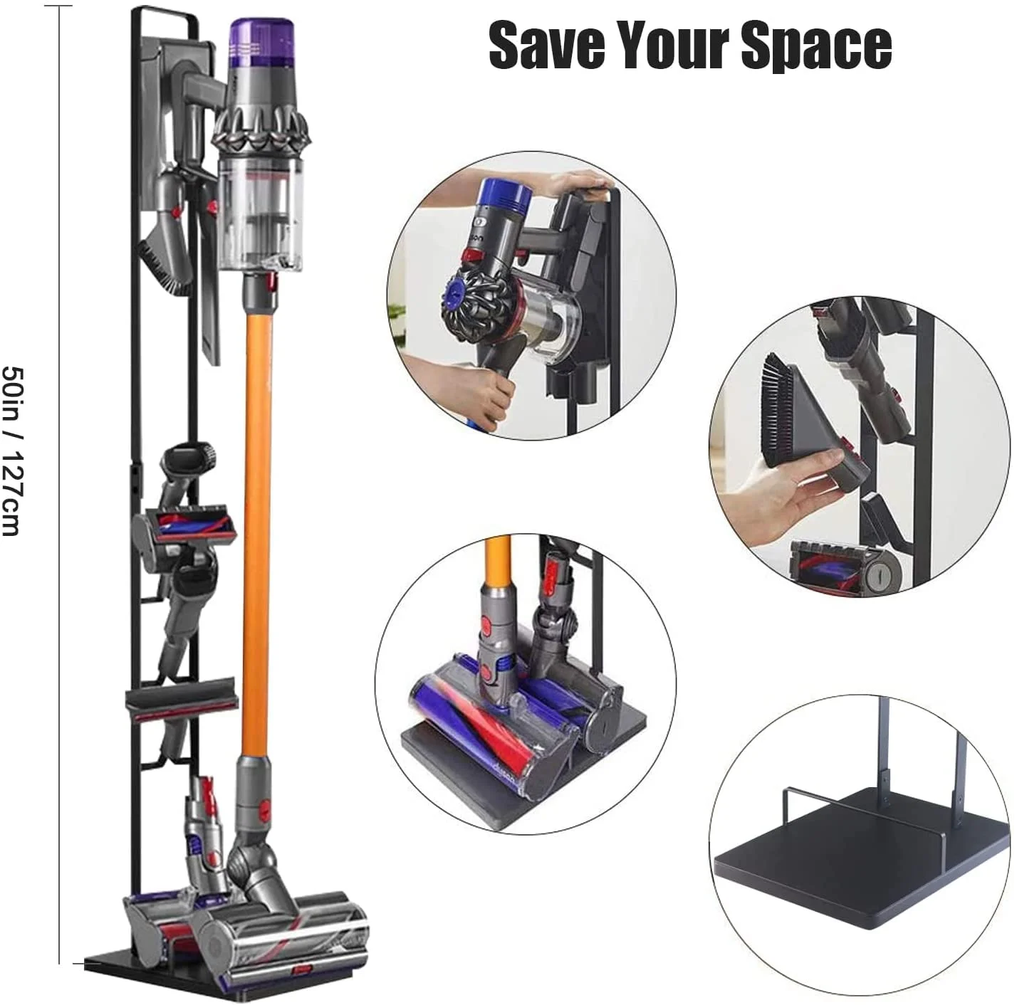 Stable Metal Vacuum Stand for Dyson, Storage Bracket, Handheld, Dyson V15, V11, V10, V8, V7, V6, DC30, DC31, DC34, DC35, DC5