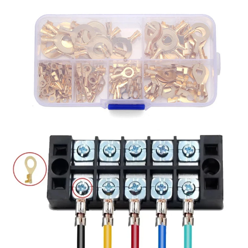 

O-ring Terminal Ring Terminal Cable Grounding Plate Insulated Wire Connector Waterproof Electrical Kit Hardware Tools