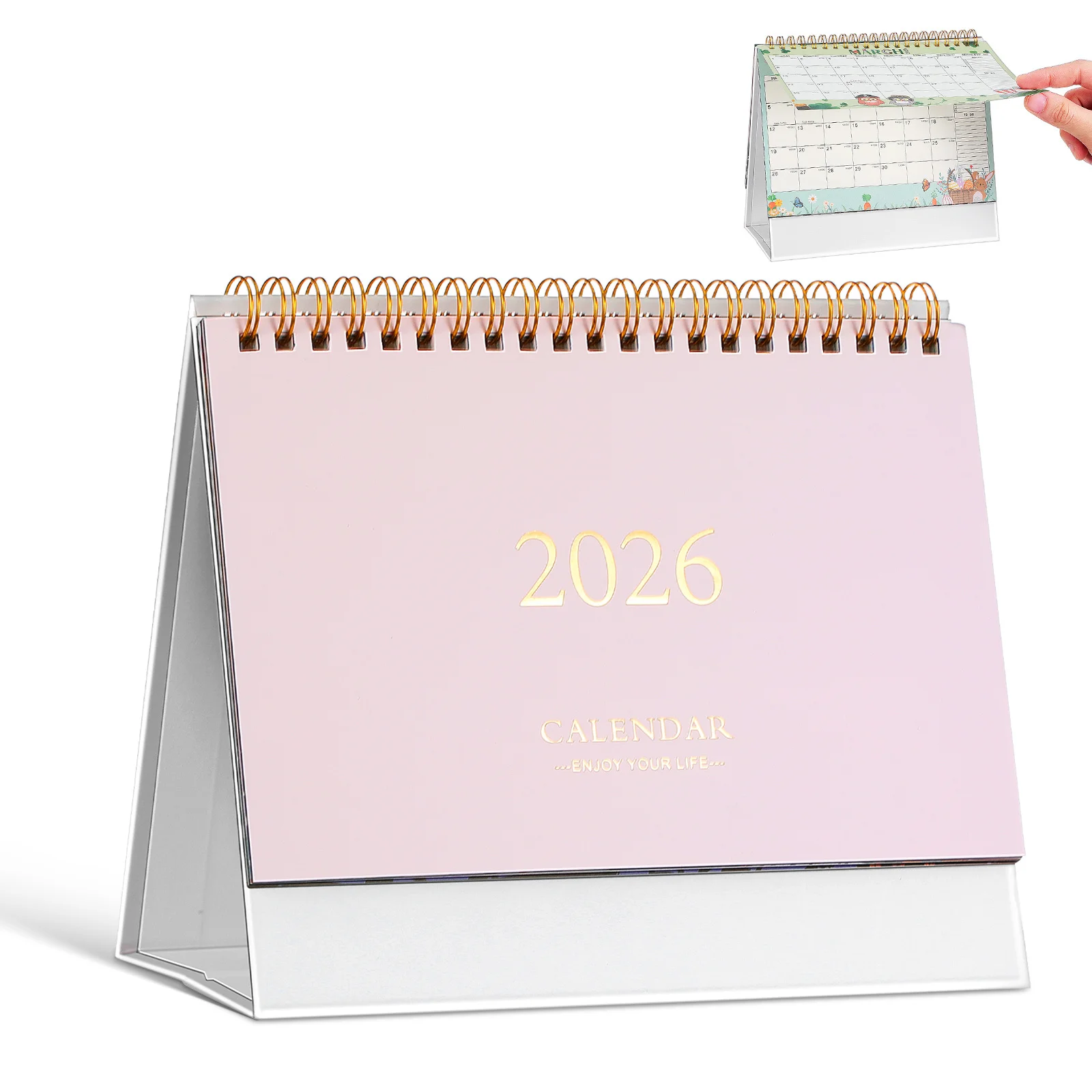 

2026 Mini Desktop Calendar: Compact Standing Flip Planner Small Monthly Schedule Pad Minimalist Table Calendar Easel Calendar