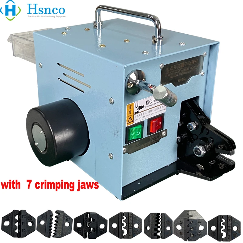 Electric Terminal Crimping Machine with Interchangeable Die Set for Single Grain Terminal Crimping have 7set  Pliers Jaws 60W