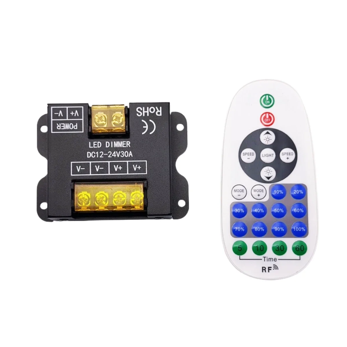 DC12-24V Single Color LED Light Strip Dimmer Wireless Switch Remote Dimming Controller