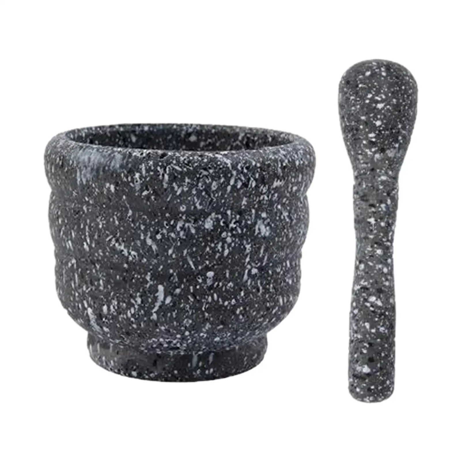 Mortar and Pestle Reusable Garlic Mashing Pot Granite Pattern Portable Garlic Crusher for Spice Hot Sauce Ginger Nuts