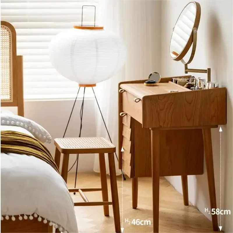 Hollywood Wood Dressing Bedroom Lights Dresser Chair Wooden Drawers Stool Set Vanity Table with Led Light Makeup Mirror