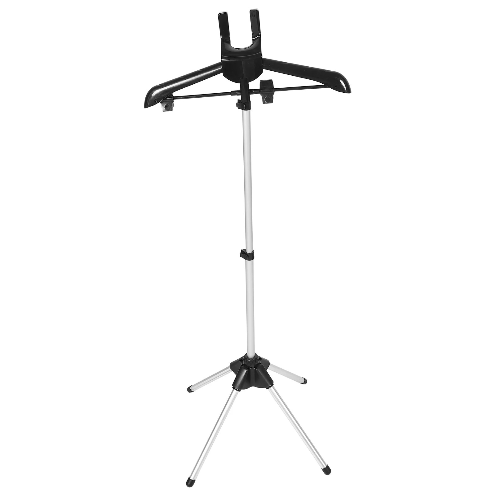 

Foldable Garment Steamer Adjustable Height Clothes Hanger For Ironing Black Stable Support High Load Capacity Wide Compatibility
