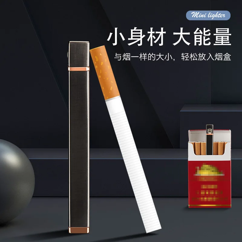 Metal Free Fire Torch Lighter Portable Long Strip Refillable Gas Windproof Lighter Windproof Butane Cigarette Compact Lighter