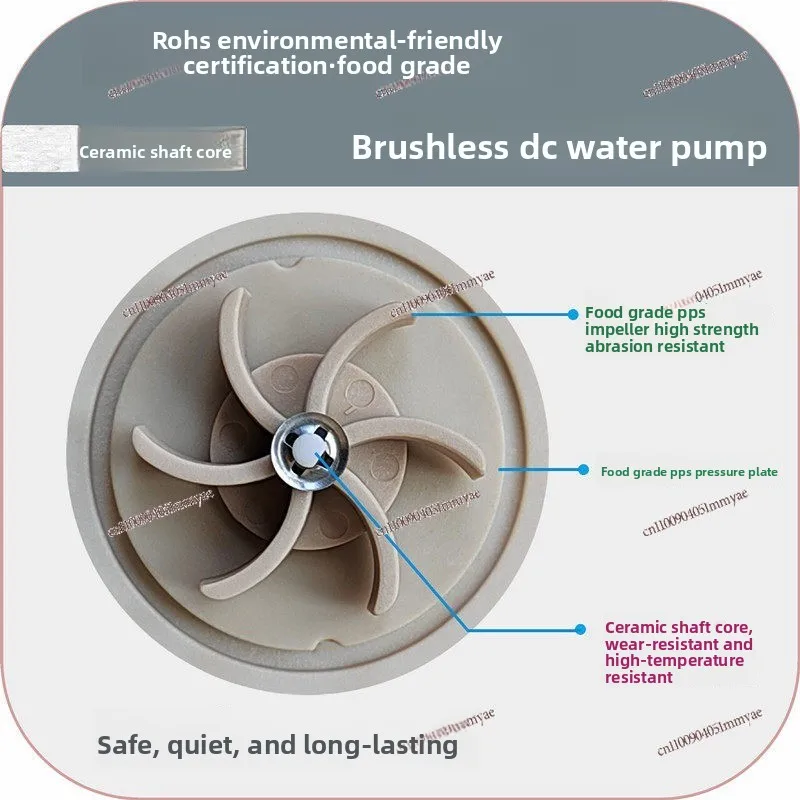 24V safety voltage silent food grade brushless DC hot and cold water circulation pressurized pumping bath submersible pump