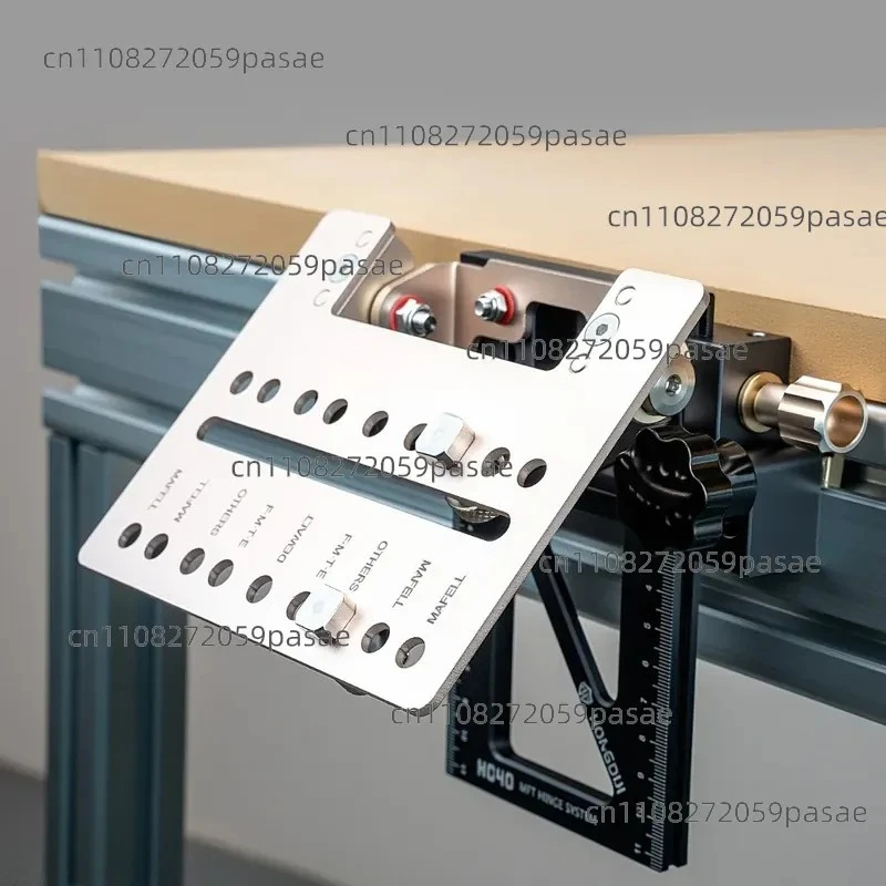 20mm Center-Guide Track Saw Flip-Up Hinge for Woodworking Table, Hole-in-Table System 40
