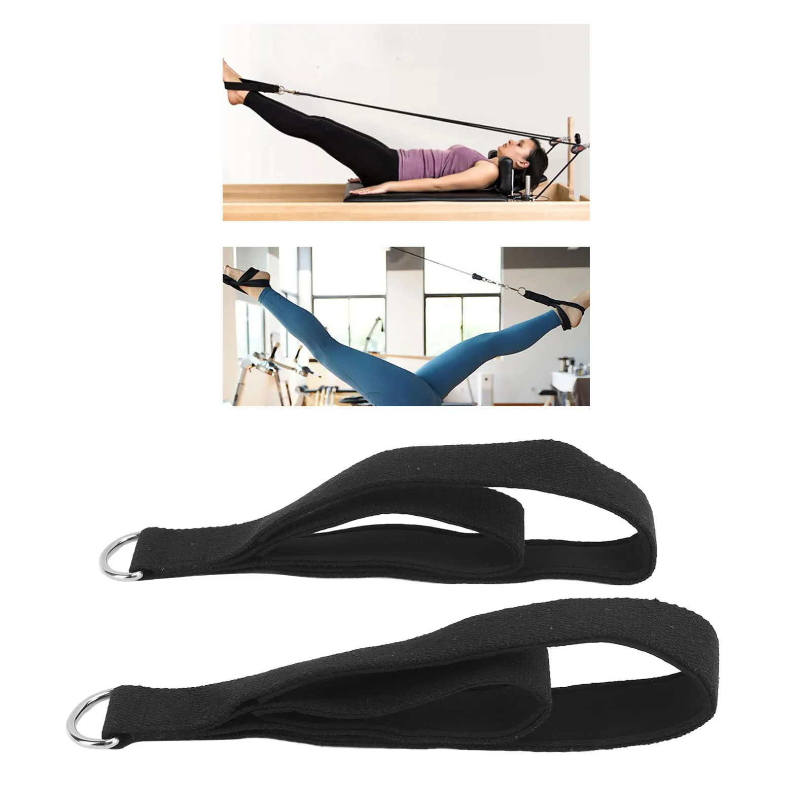 2 Pcs Pilates Straps Anti Slip Practical Pilates Double Loop Straps For Home Gym Workout