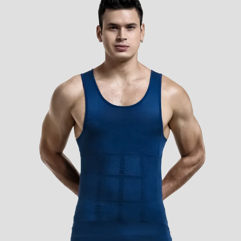 2PCSMen's vest, cinching the abdomen and waist, shaping top, invisible fat shaping magic tool, slimming shirt and body s