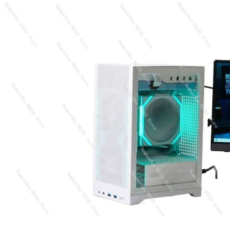 

Portable ITX Mini PC Case Desktop Computer Chassis with Handle Vertical Tower Small Form Factor Enclosure for Mini ITX