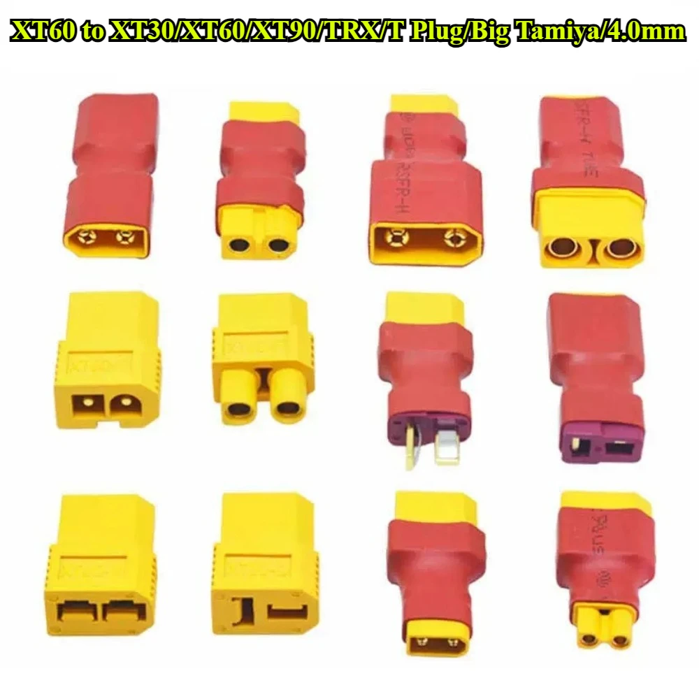 XT60 Male/Female to XT30/XT60/XT90/EC3/EC5/TRX/T Plug/Big Tamiya/4.0mm Banana Plug Connector Conversion Adapter for RC Battery view 2
