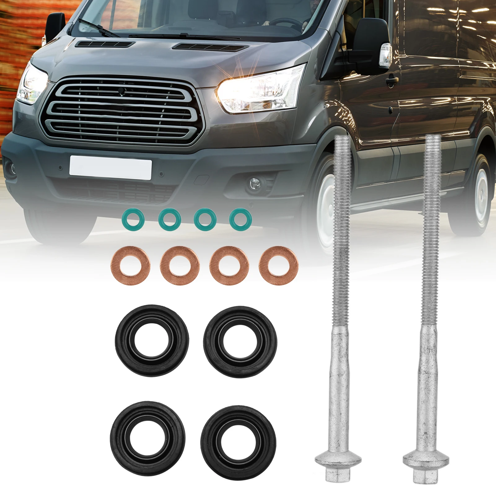 

Fuel Injector Seals Washer Kit 6C1Q-6K780-AB Replacement for Ford Transit 2006 - 2020