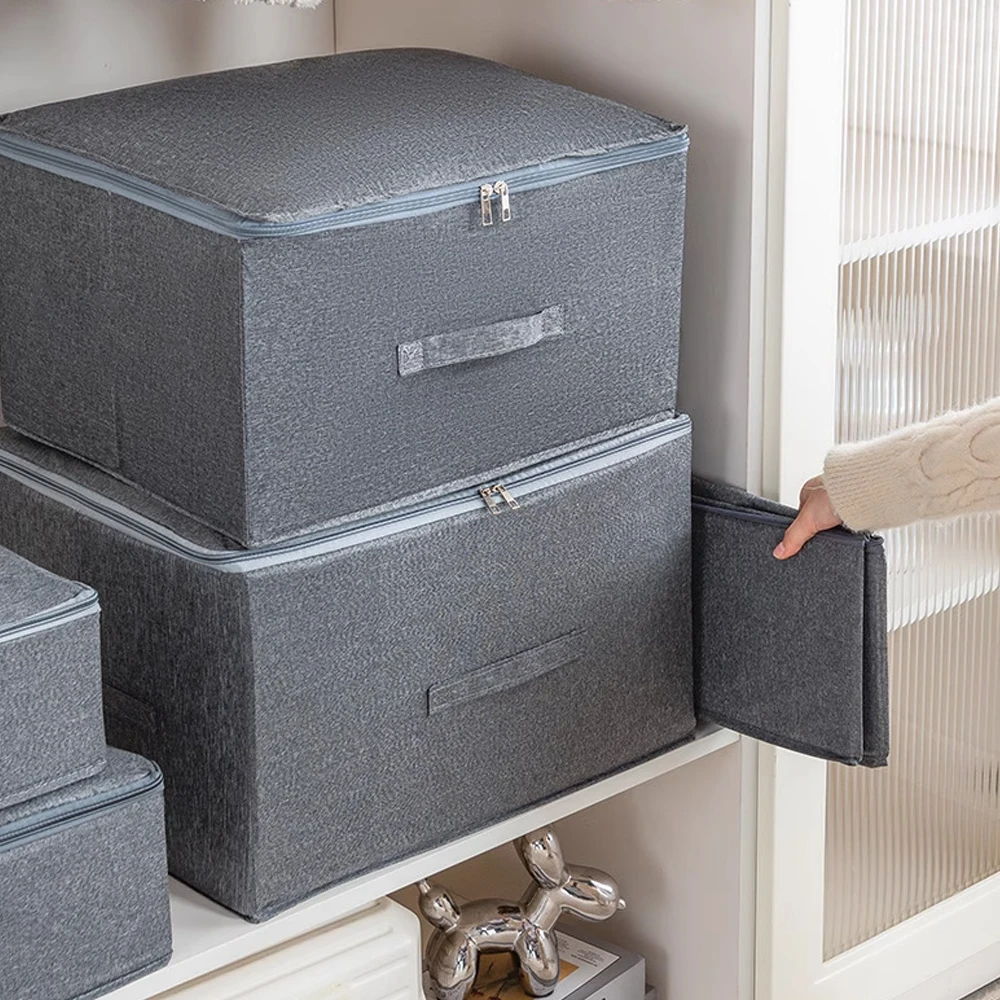 Large Wardrobe Clothes Organizer Box With Lid Clothing Pants Sweater T-Shirt Storage Boxes Space-Saving Home Closet Organizer