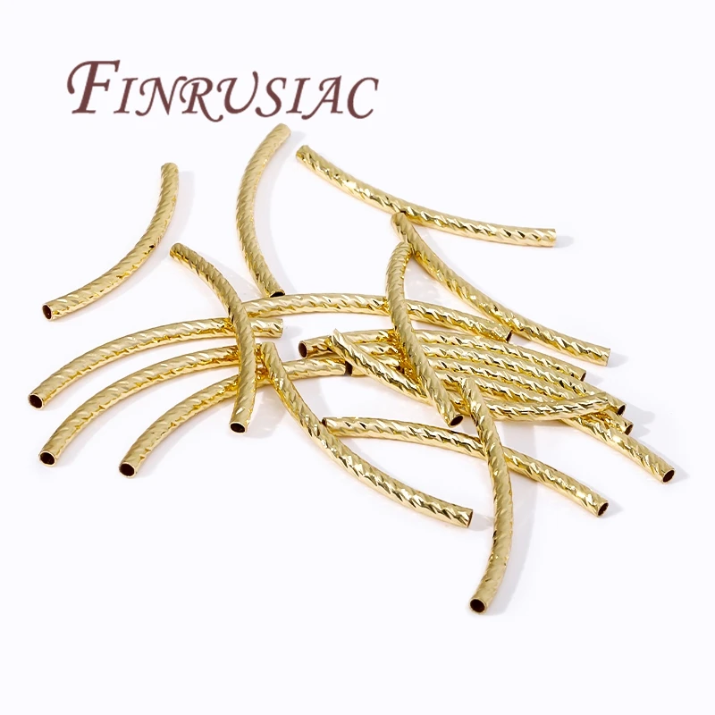 20 Stück 18 Karat vergoldetes Messing, gebogenes Rohr für Schmuckherstellung, DIY-Armbänder, Halsketten, Zubehör, Rohr-Abstandshalter-Verbindungsperlen – Detail 19