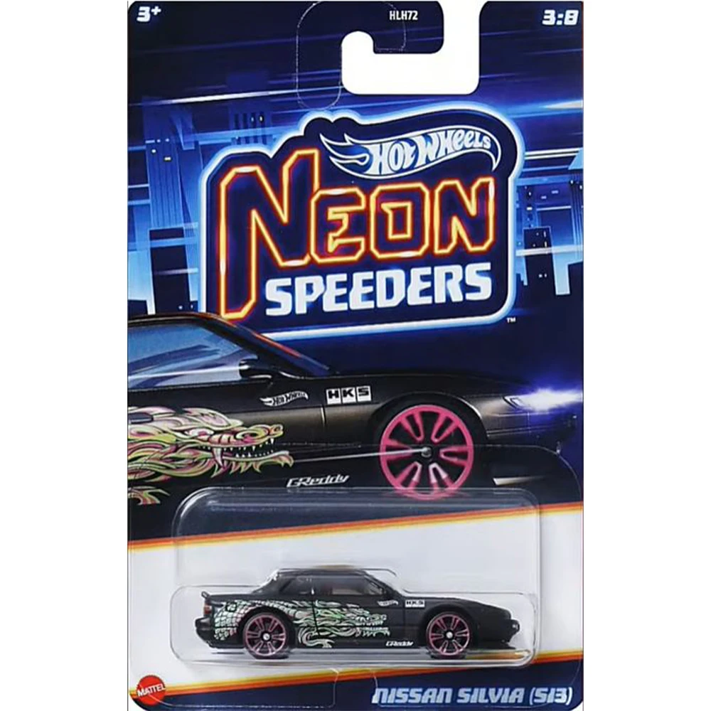 Hot Wheels Cars 2025 Neon Speeders Set PORSCHE 993 GT2 NISSAN SILVIA (S13) Diecast Vehicle Model Cars Toys Boys Gift