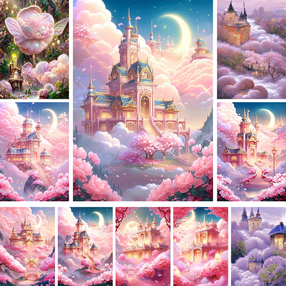 Fantasy House Wonderland gedruckt Kreuz stich DIY Stickerei Kit Stricken Malerei Handarbeit Handwerk
