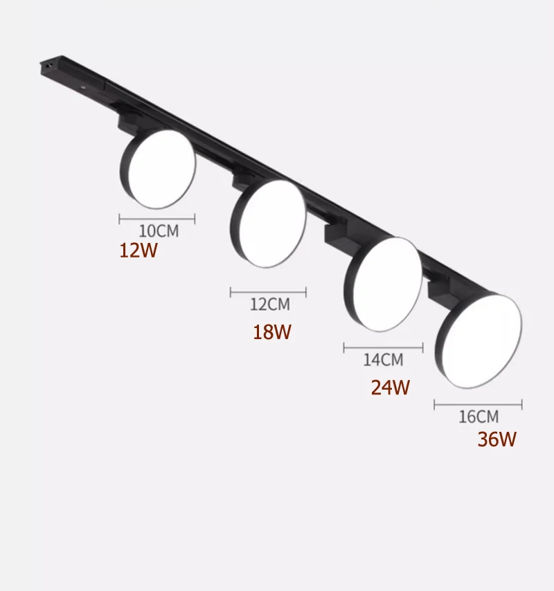 LED Track Lights Spotlights 12/18/24/36W Rails Wall Lamp Lighting Fixture Clothing Shop Store Home Living Room 220V