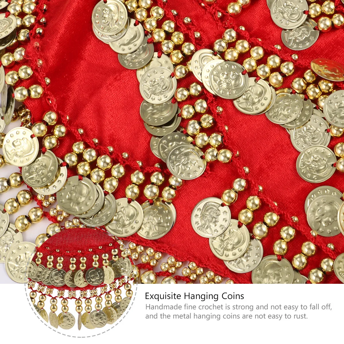 Sciarpa per fianchi con cintura creativa per danza del ventre, gialla, durevole, confortevole, con monete, diamanti, regolabile per la pratica delle prestazioni delle donne