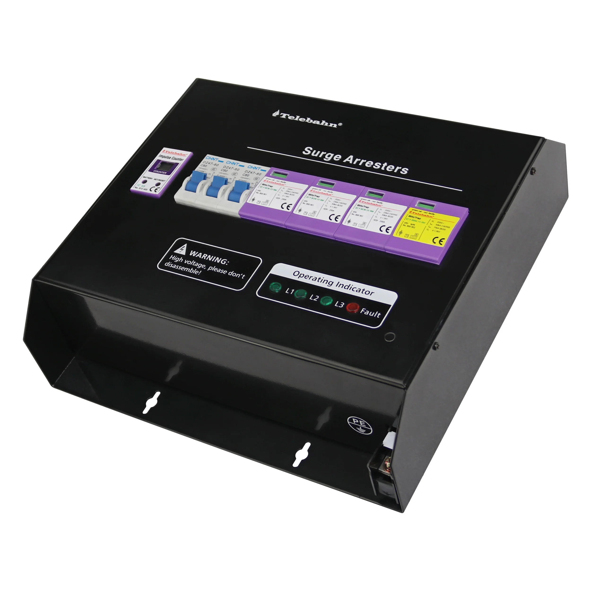 

Customization Telebahn SPD 230V/400V/255V AC 25kA 50kA 75kA 100kA T1 Three Phase Power Surge Protection Devices Suppressor Box