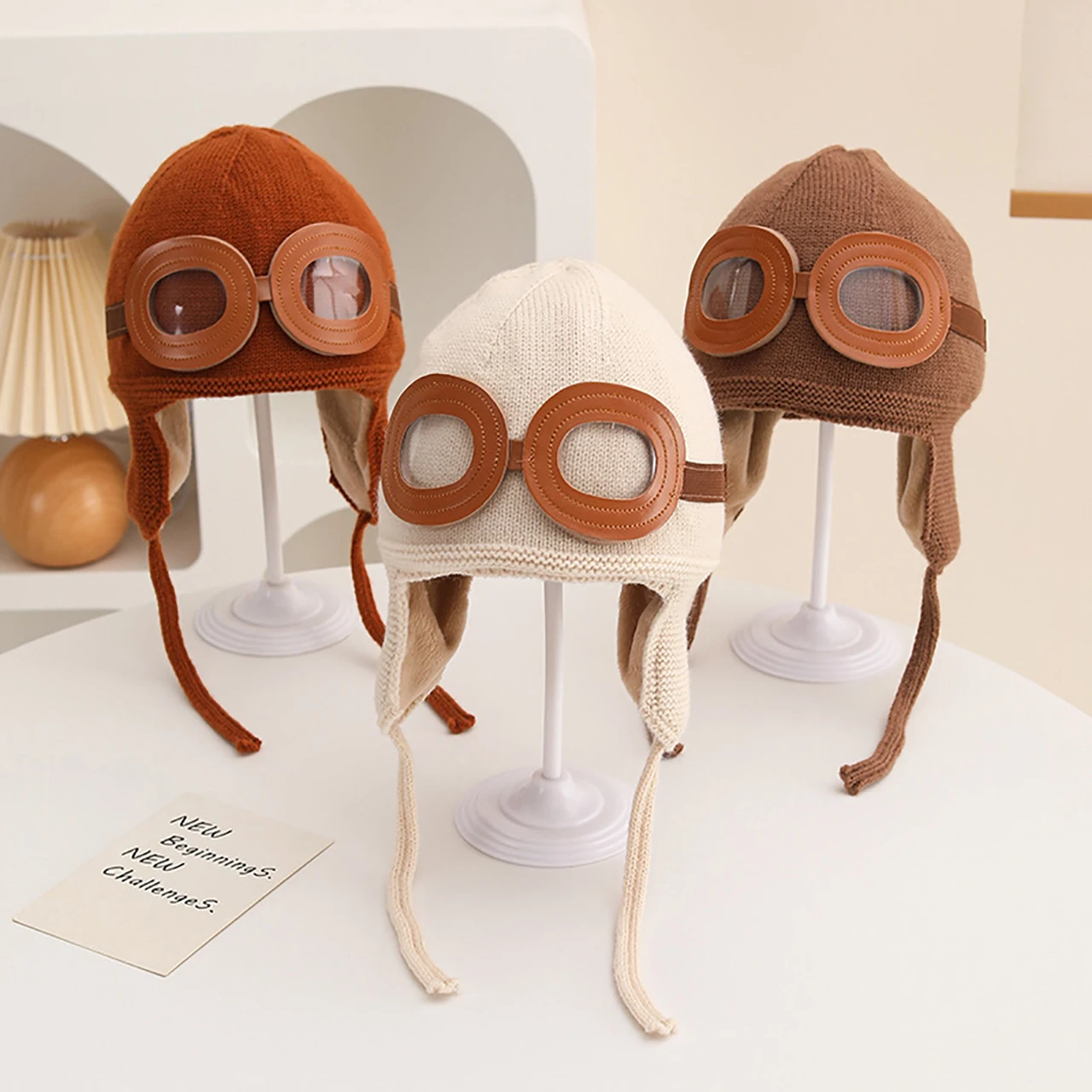 

Winter Kids Ear Protection Hat Cold Proof Warm Baby Earmuffs Cap Fleece Lining Knitted Hats Fashion Children Woolen Beanies 2-6Y