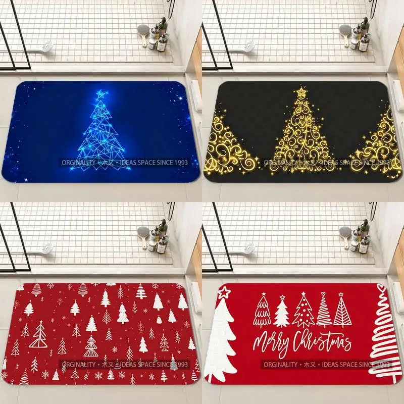 

Синяя геометрическая рождественская елка, украшение для гостиной, домашний диван, нескользящий ковер, кабинет, спальня, татами, детский мягкий напольный коврик