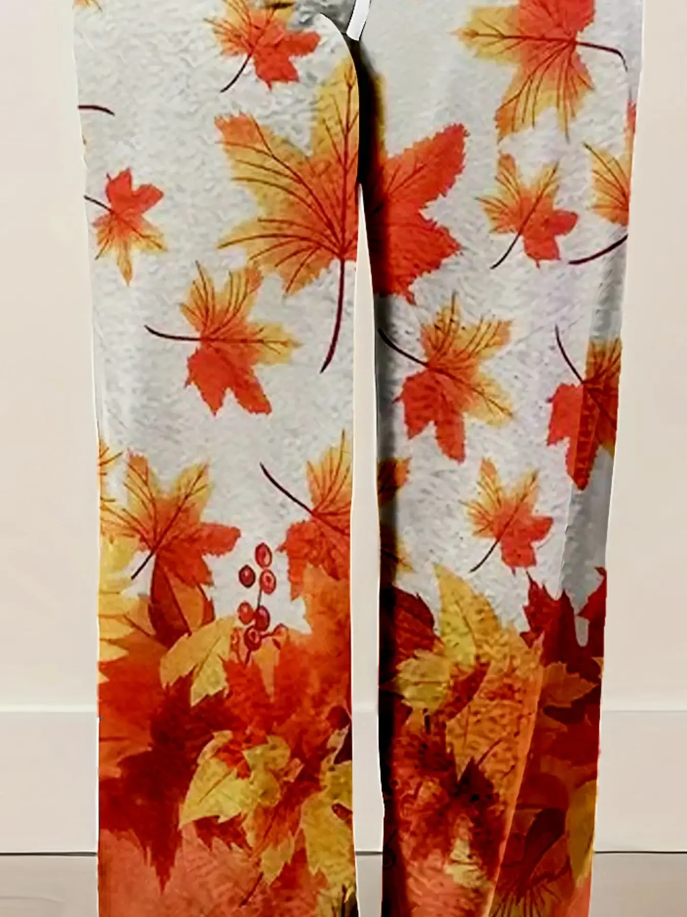 Autumn Fashion Women\'s Casual Loose Stretch Printing Long Wide Leg Yoga Pants Ladies Drawstring Lounge Pants Pajama Pants