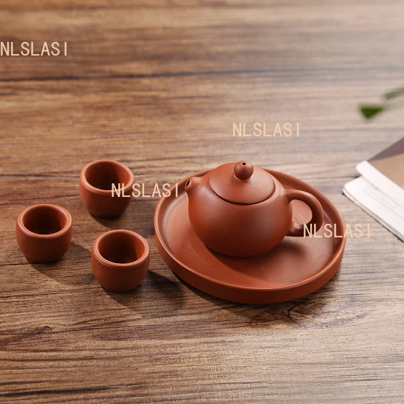 Yixing Mini Purple Clay Teapot Set Fingertip Pot Tea Pet Ornament Children's Kung Fu Tea Set Tea Infuser
