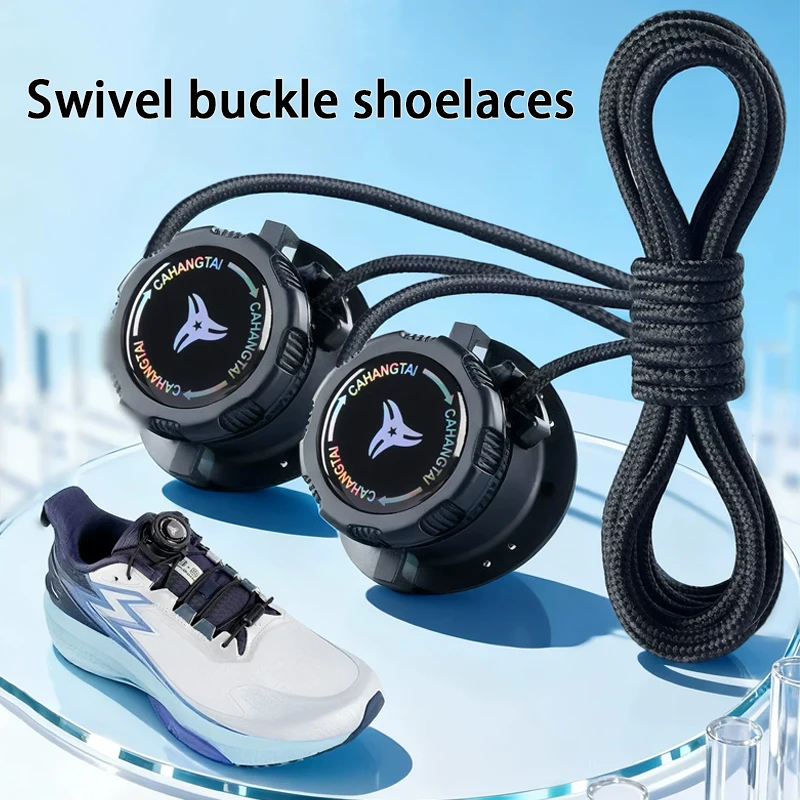 Automatische Schnürsenkel ohne Bänder. Installieren Sie einfache drehbare Schnallen-Schnürsenkel, dickes Seil, Tennis-Turnschuhe, Schnürsenkel, Schuhzubehör