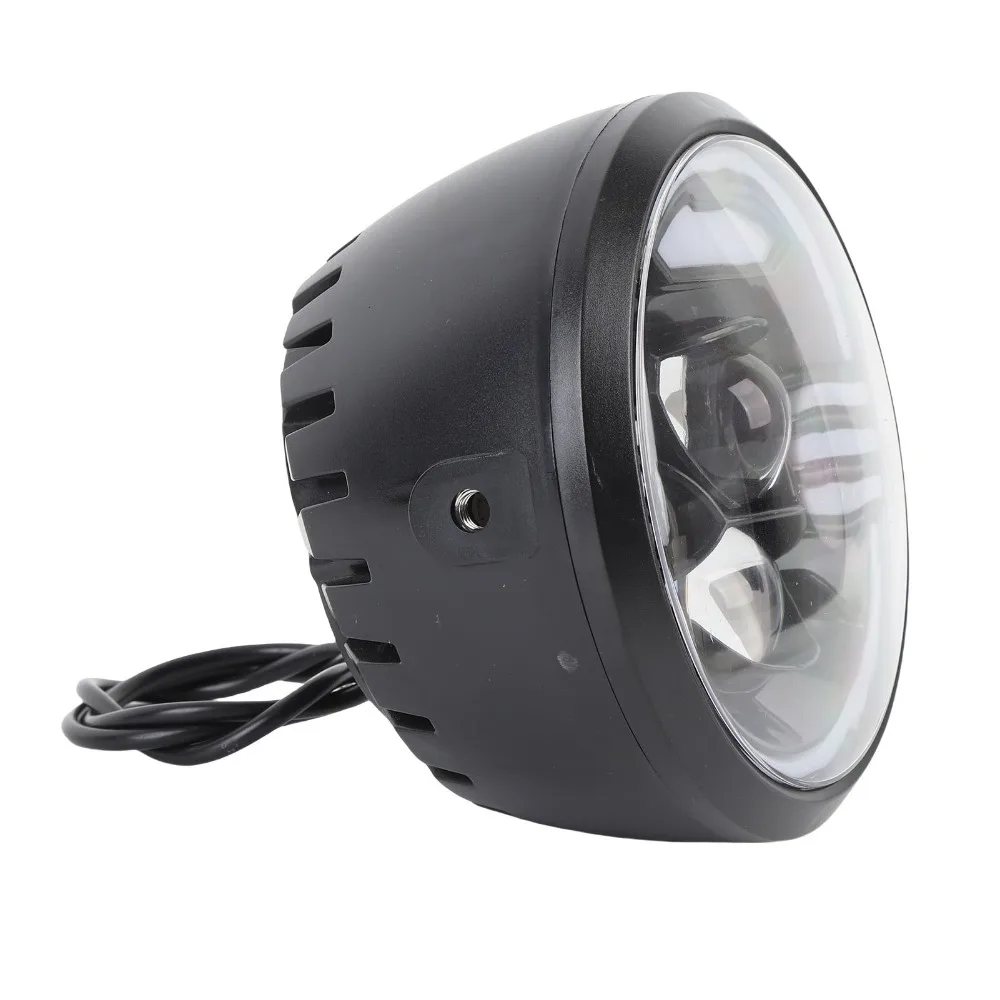 

Durable ABS Electric Bike Head Light High Brightness Black Electric Bike Light LED Front Headlight Bike Safety