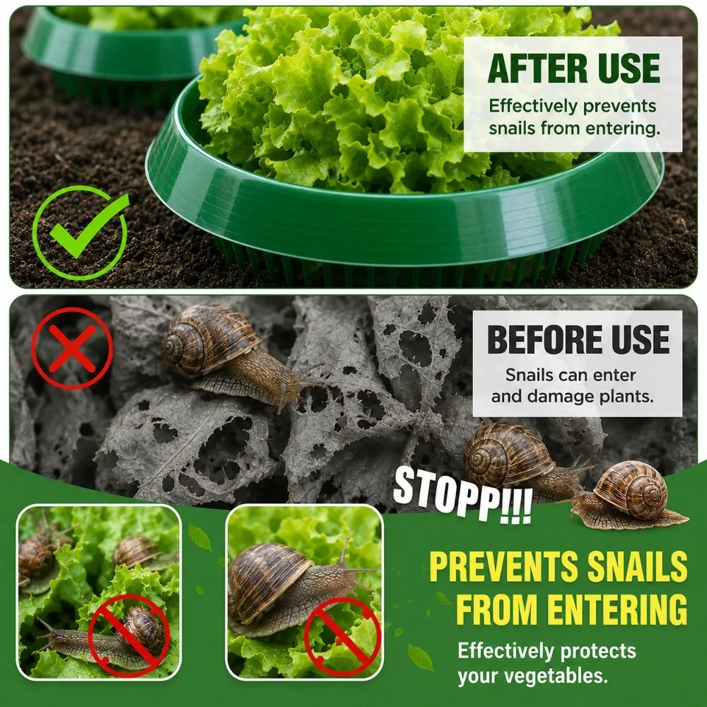30PCS Snail Barrier Rings for Plants, PET Slug Protection Collars, Reusable Seedling Guards for Vegetables, Herbs & Raised Beds