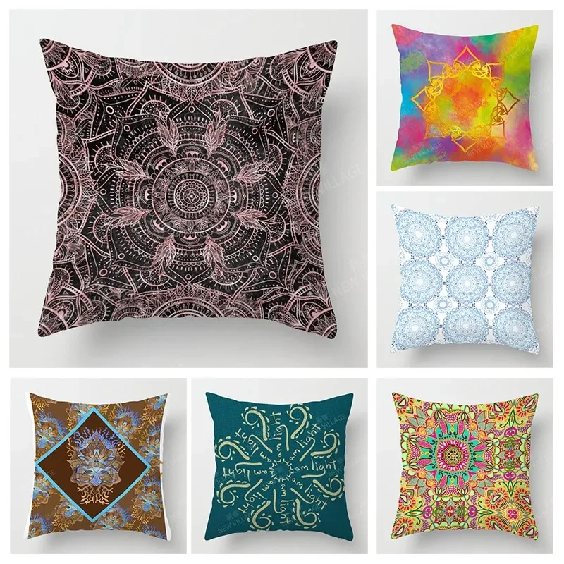 Fall home decor autumn living room throw pillow cover sofa boho Cushion cover mandala 45x45cm 45*45 50x50 60x60cm 60*60 40x40cm