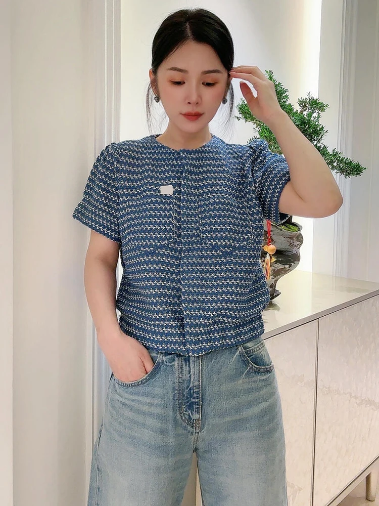 

High-End Women's ort Knitted Cardigan Summer 2025 Striped Preppy Sle Top Quali Chinese Manufacturer Commute Simple Sle