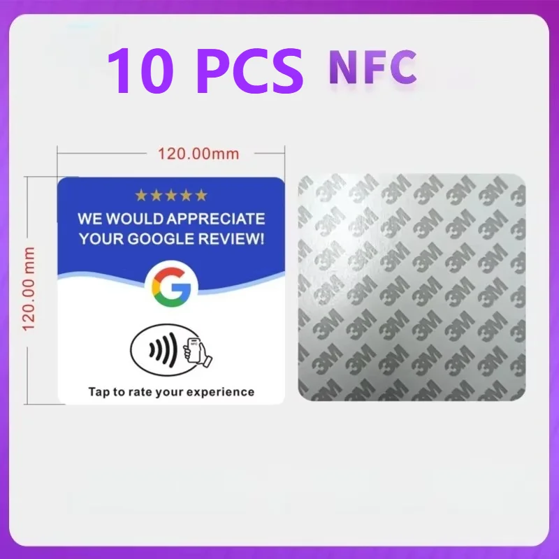 10 stuks herbruikbare Google Review Tap NFC-kaart, programmeerbare NFC-kaart om ons te beoordelen op Google, gebruiksvriendelijk, tijdbesparend, direct uit de fabriek.