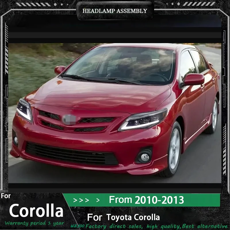 

Car For Toyota US Corolla Headlight 2010-2013 Upgrade Modified New DRL Dynamic Turn Signal LED Headlight Auto Accessories