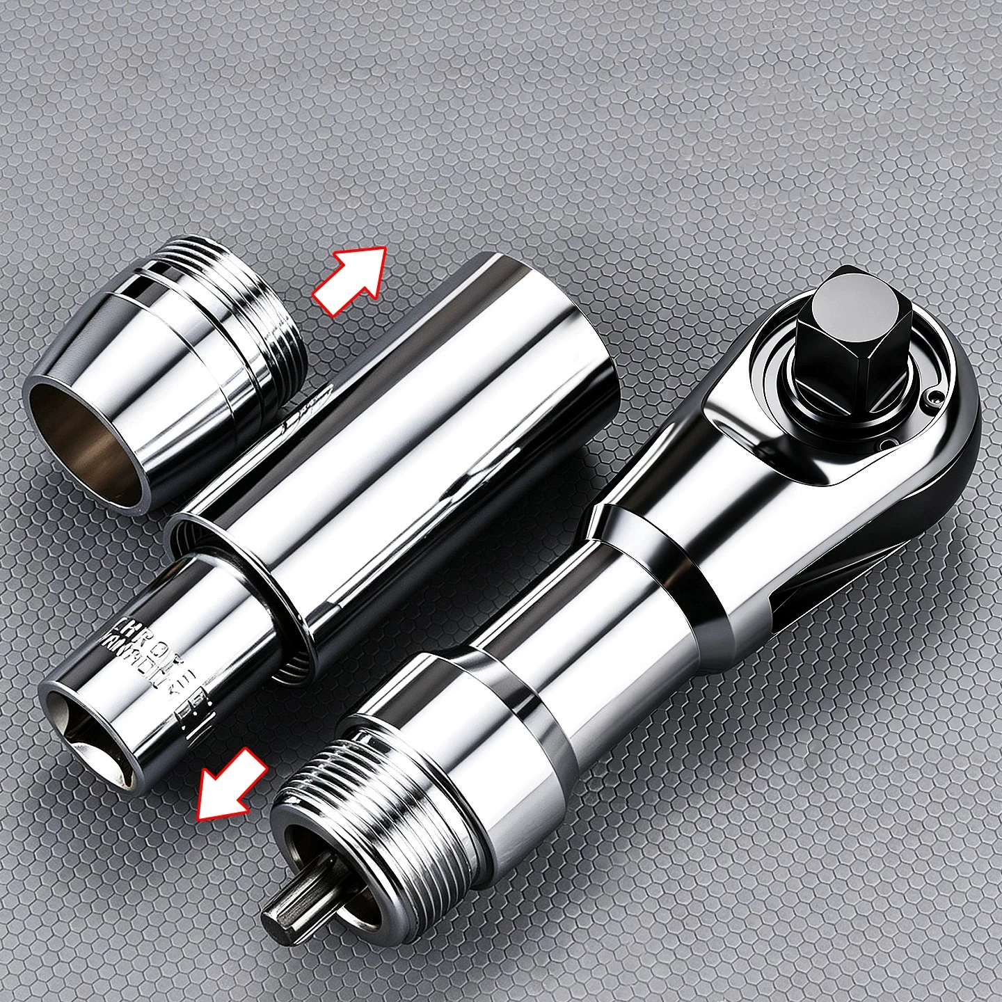 Industrieller 3-in-1-Kraftsparender Abnehmbarer Bidirektionaler Kurzschlüssel aus Chrom-Vanadium-Stahl für Mechanische Reparaturen – Detail 4