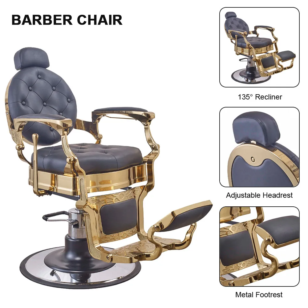 

Salon Furniture Equipment Black Beauty Takara Belmont Reclining Styling Hairdressing Hydraulic Barber Chair For Men