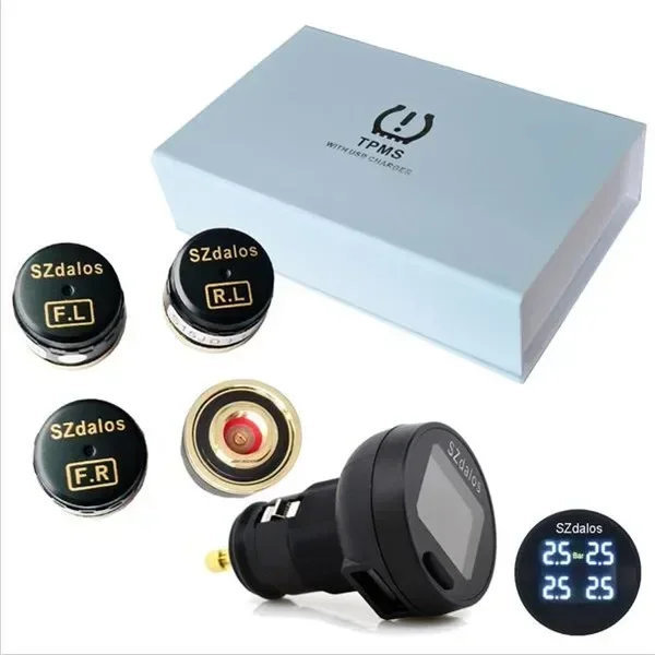 DIY wireless tire pressure monitoring system 433 mhz digital type tpms with 4 sensors