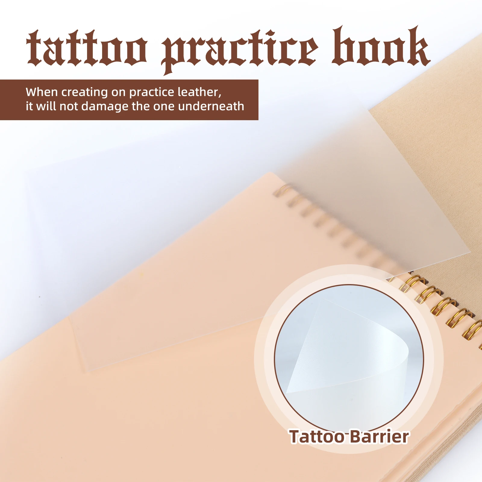 DQFART 1mm Thick Blank Tattoo Practice Skin Book Tattoo Accessories for Beginners Tattoo Artists Tattoo Supplies
