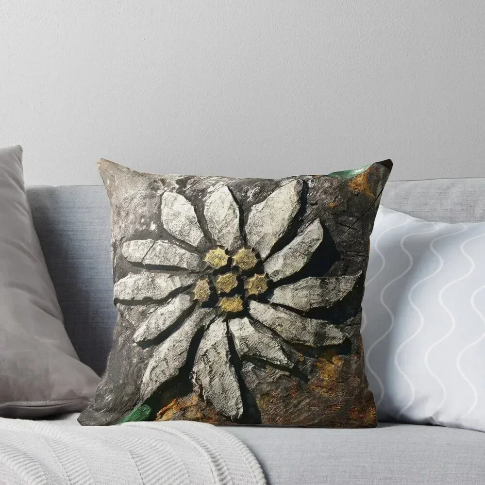 

Edelweiss Wood Carving. Throw Pillow luxury decor pillow cover christmas Luxury Cushion Cover christmas pillowcases pillow