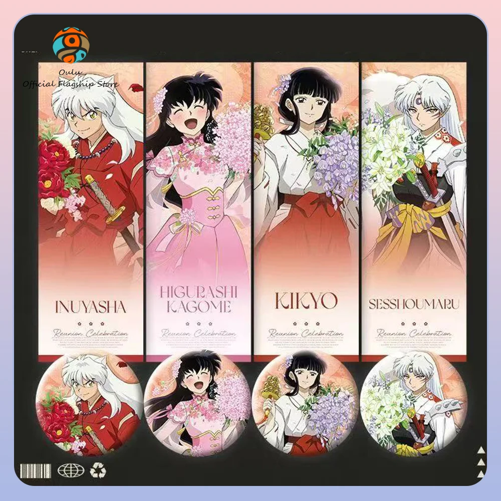 

Новый Inuyasha 30th Anniversary Reunion Celebration Limited Pop-Up Товары Kagome Kikyo Sesshomaru Значки Голографические билеты