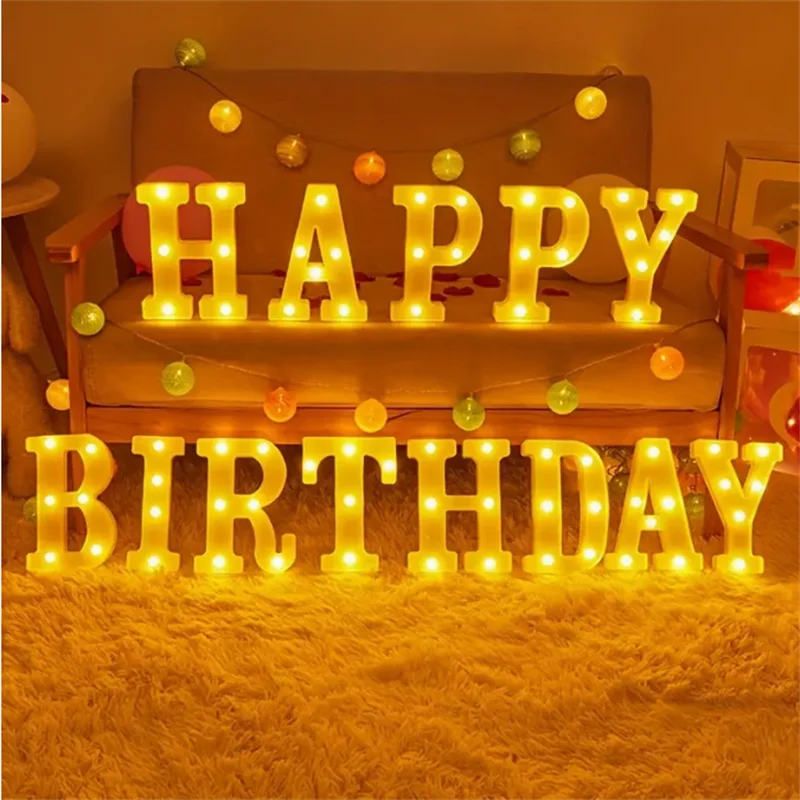 16cm LED letter warm light, letter number light with battery, used for home decoration lights for proposals and birthday parties