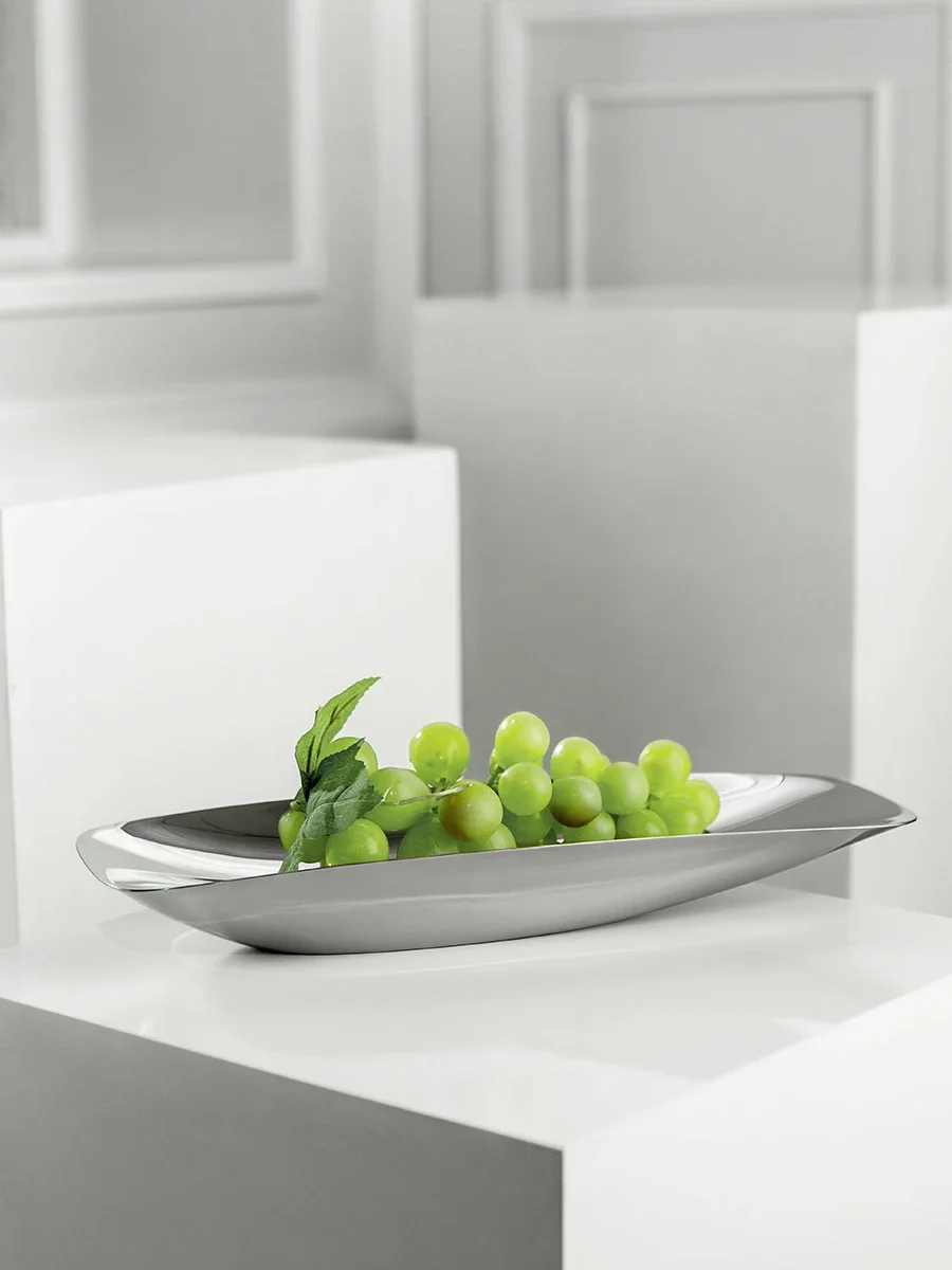 Luxury Stainless Steel Fruit Plate, Hollow Creative Large Bowl, Minimalist Dishes for Kitchen, Home Decoration, Restaurant