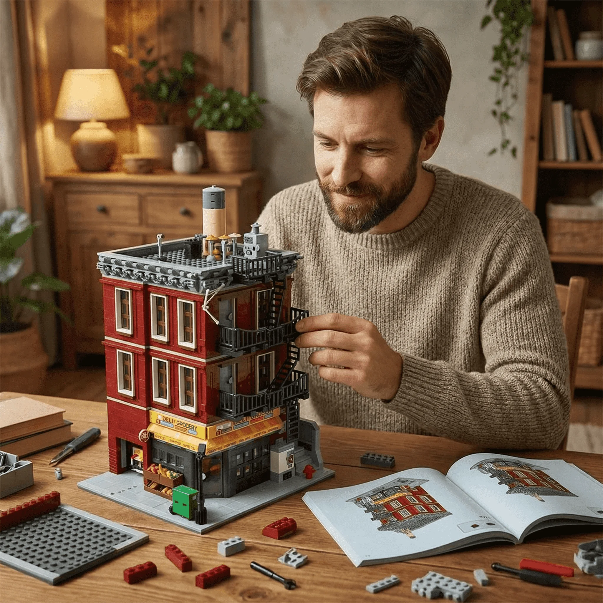 Spider Deli Apartment Building Blocks With 11 Figures Films Hero Classic City Modular Assembly Model Kit Creative Gift 3559PCS view 5