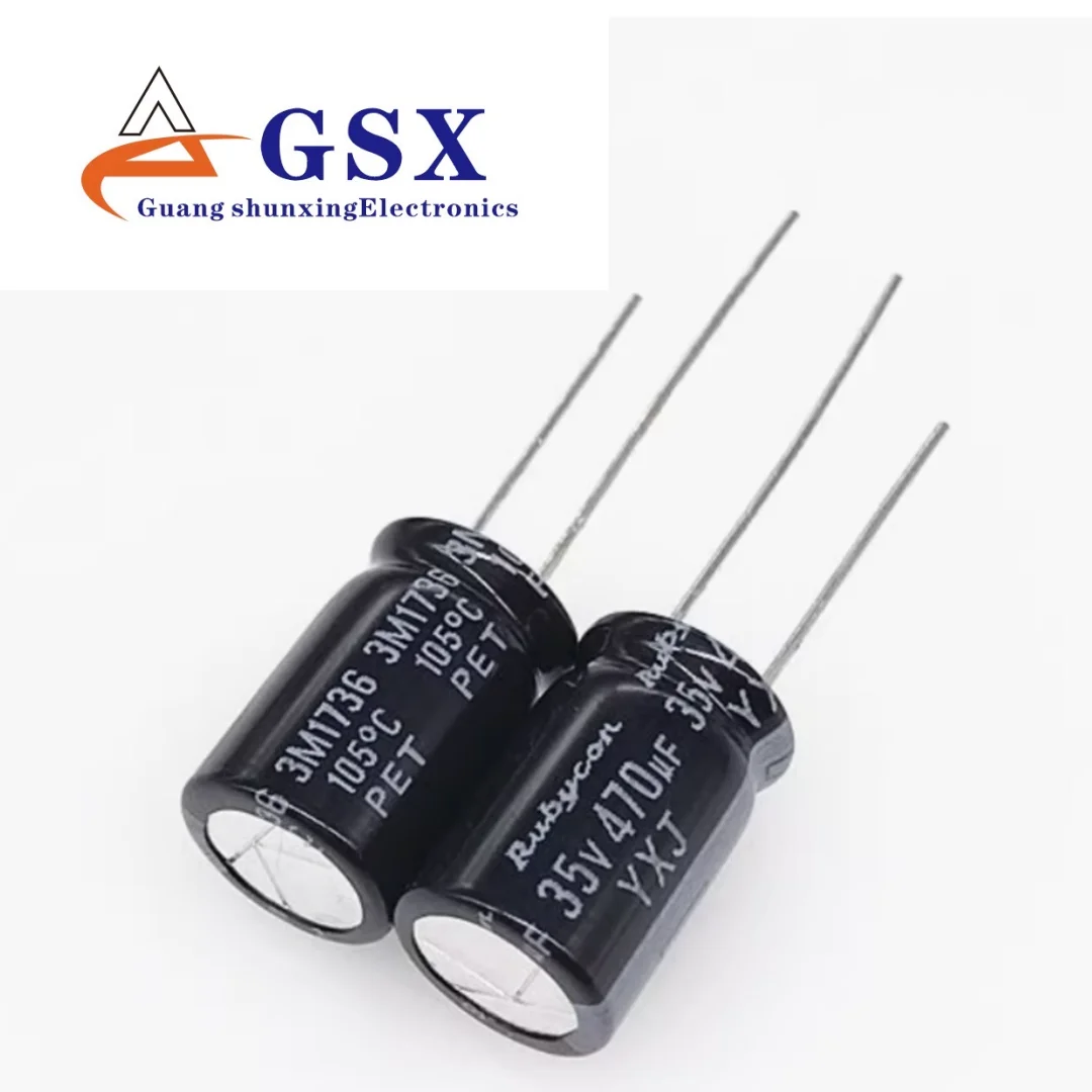 

Brand new original genuine imported aluminum electrolytic capacitor 35v470uf 10 * 16 ruby YXJ high-frequency long-life