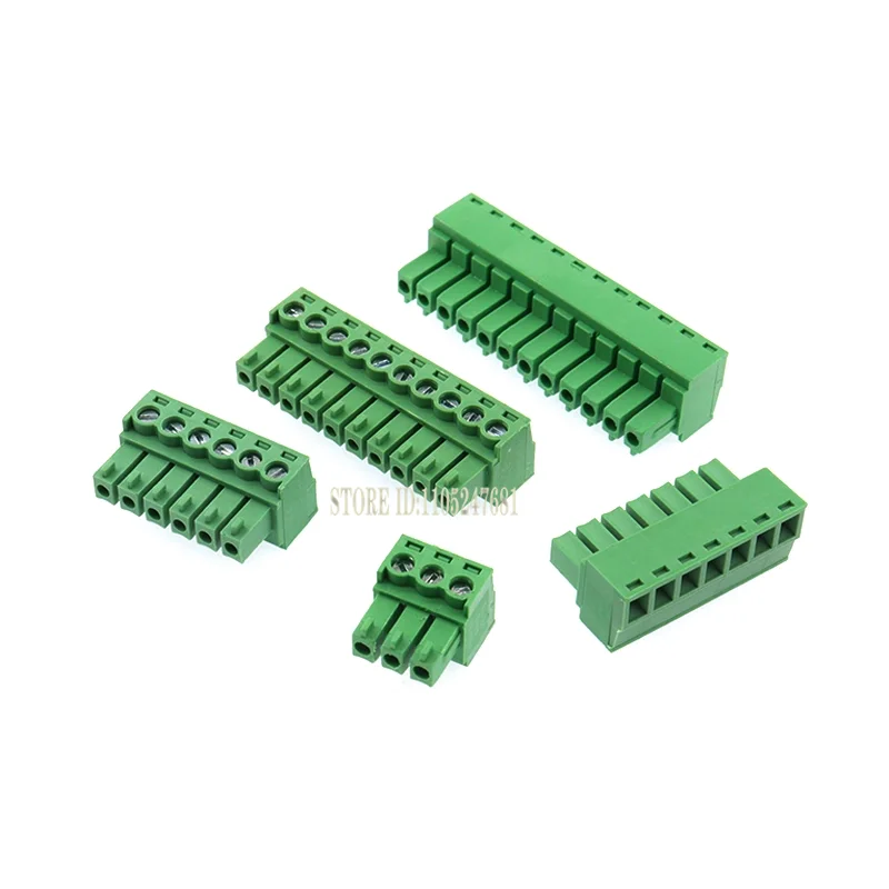 5/10Set Right Angle Screw Terminal Block 15EDG 3.81mm Pitch 2-9Pin Plug+Pin Header Socket Connector for PCB