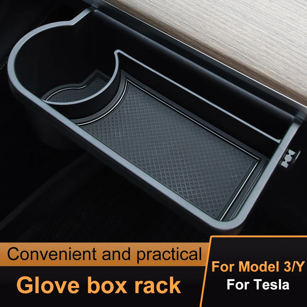 For Tesla Model 3 Y Car Passenger Seat Holder Mini Table Trash Bin Coffee Cup Phone Stand Storage Box Case Interior Accessories