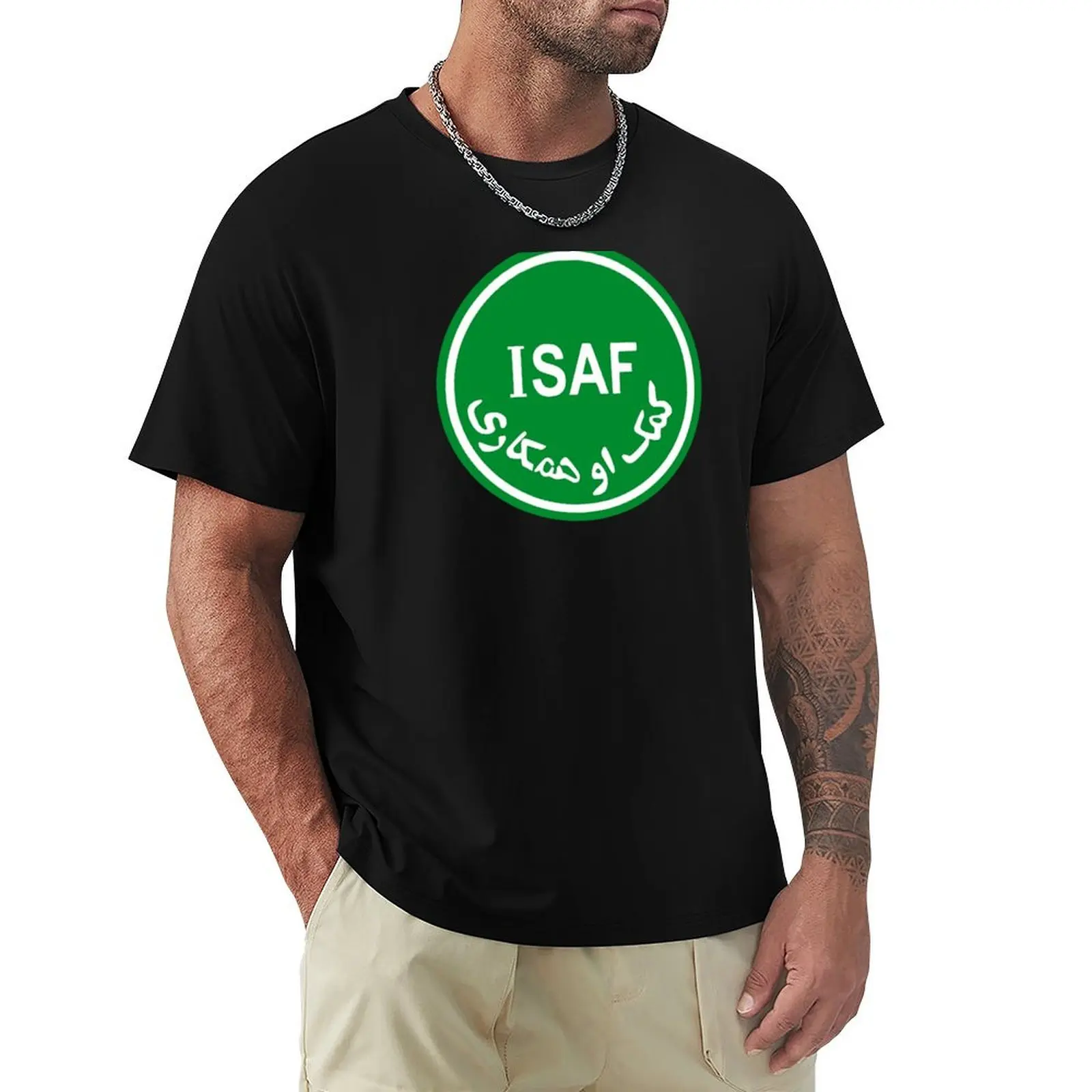 ISAF INTERNATIONAL SECURITY ASSISTANCE FORCE T-Shirt Plus Size All Match Tee Shirt