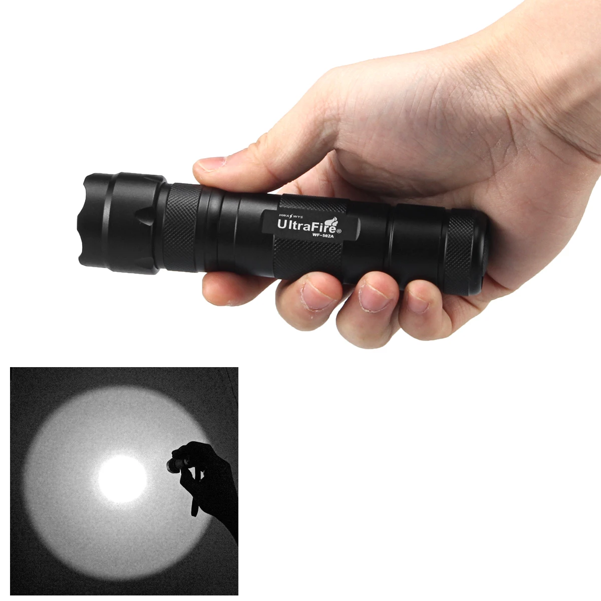 UltraFire WF-502A High Power Flashlight 1000 Lumen AAA/18650 Outdoor Lighting LED Torch Light for Everyday Carry Hiking Camping