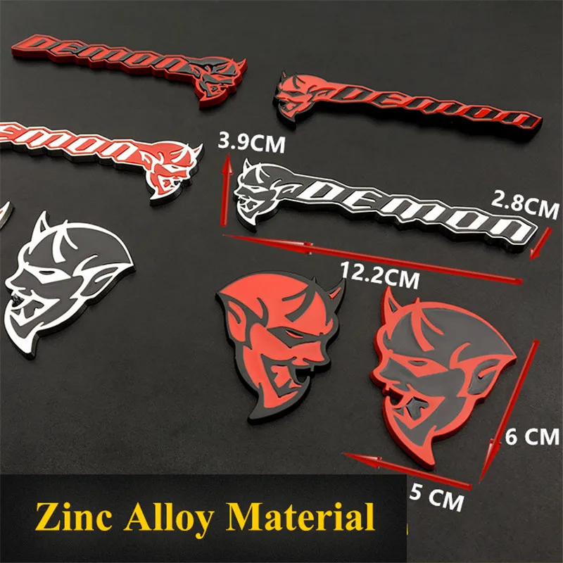 Metalen Hellcat Srt Demon Embleem Auto Sticker Voor Grill Spatbord Badge Deur Sticker Voor Ontwijk Uitdager Oplader Srt Gt Auto Styling